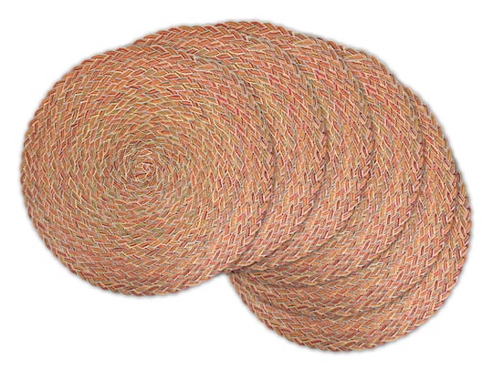DII® Round Variegated Braided Polypropylene Placemats, 6ct. in Red | 15" | Michaels®